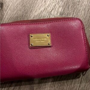 Michael Kors Fuchsia Wallet with Gold Accents